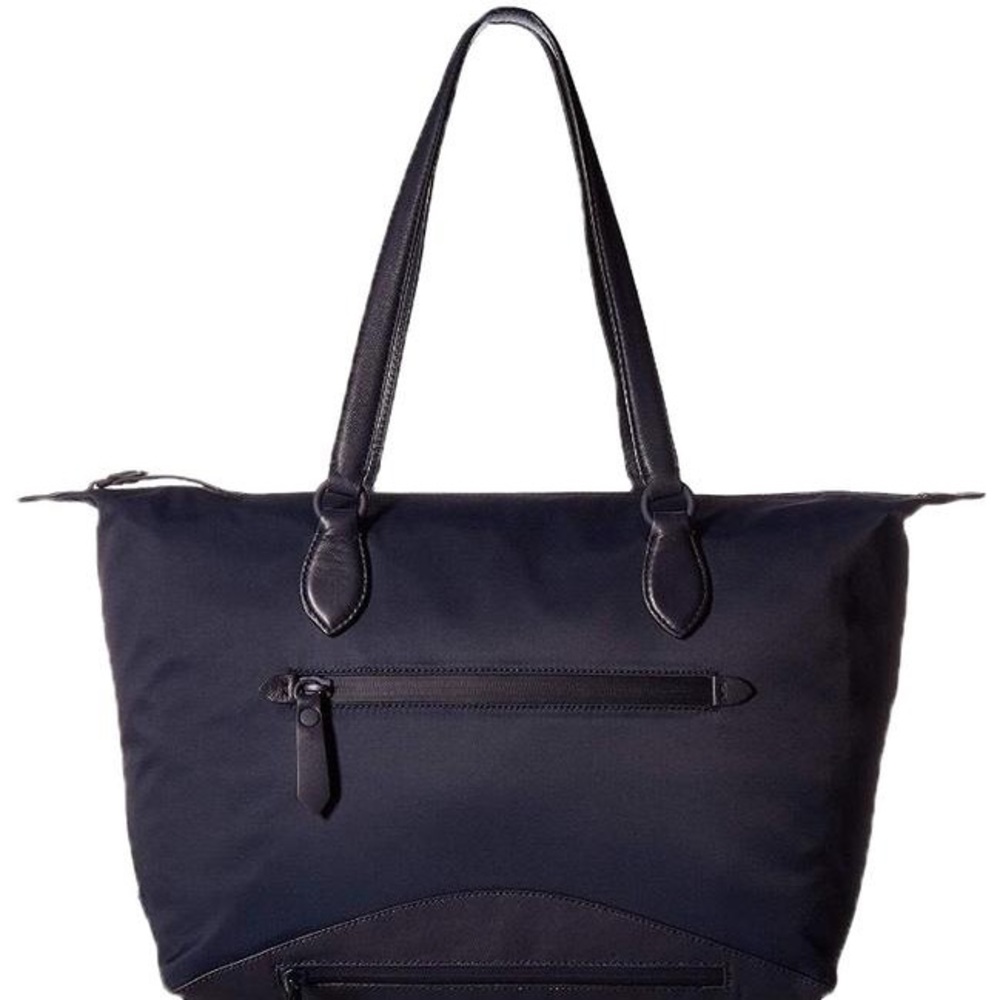 Cole Haan Zerogrand Travel Work Navy Blue Nylon and Leather Tote Bag